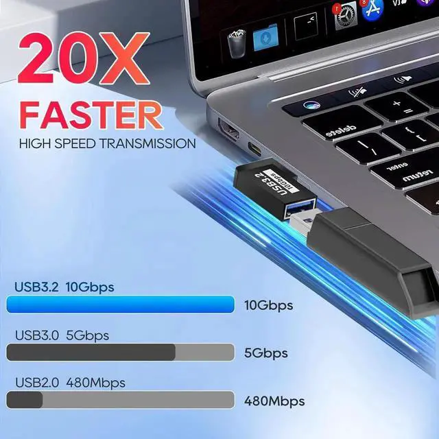 Alt view image 4 of 7 - 90 Degree USB 3.2 Adapter 4-Pack USB 90 Degree Adapter USB Angle Adapter Vertical Up and Down Angle Horizontal Left and Right Angle USB A Male to USB A Female Adapter Extender Connector 10Gbps