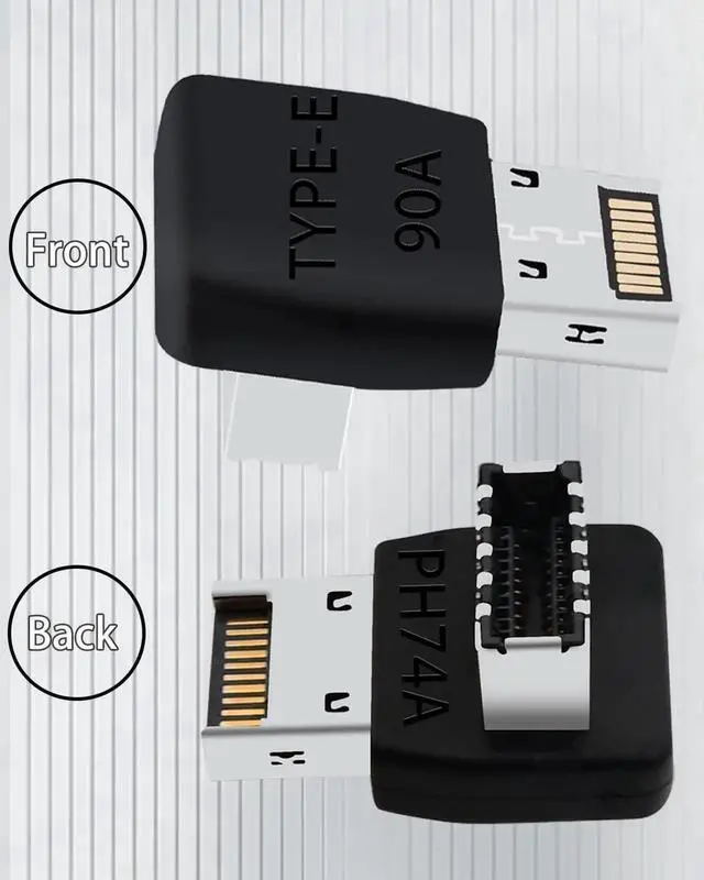 Alt view image 5 of 6 - USB C Motherboard AdapterUSB 3.2 Type E 90 Degree Front Panel Internal Connector Header Converter for Motherboard Black C