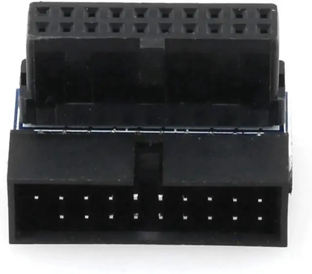Main image of USB 3.0 90 Degree Adapter Black USB 3.0 19Pin/20Pin Male to Female L Turn Right Angle Power Adapter Motherboard Down Angled