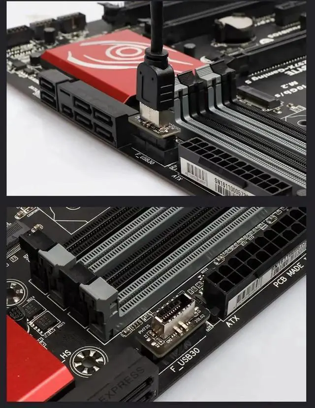 Alt view image 4 of 6 - USB Front Panel Adapter USB 3.0 Front 19PIN to 3.1 Type C Front Panel Header Type E Adapter 20 to 19 Pin Expansion Card