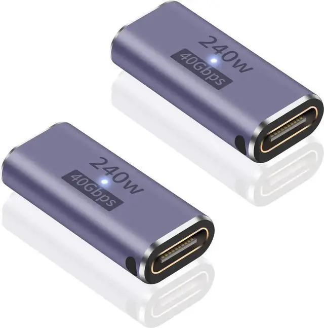 Main image of USB C Female to Female Adapter USB C Coupler 240W Power Delivery 40Gbps USB C Female to Female Coupler USB C Extender with 8K@60Hz Compatible for iPad MacBook Thunderbolt 4/3 (2Pack)