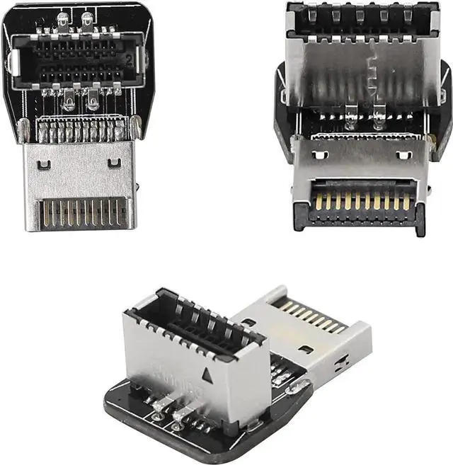 Alt view image 3 of 7 - 90 Degree USB Type E Adapter Up Angle USB 3.2 Type E Male to Female Front Panel Internal Connector Adapter High Speed 10Gbps for USB C Header Motherboard(Up/A)