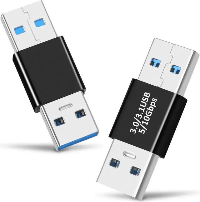 Alt view image 5 of 7 - USB 3.0/3.1 Male to USB 3.0/3.1 Male Adapter (2 Pack) OTG 3.0/3.1 USB A to 3.0/3.1 USB A Adapter USB Connector Connection or Data Cable Extension USB3.0 Expansion Adapter