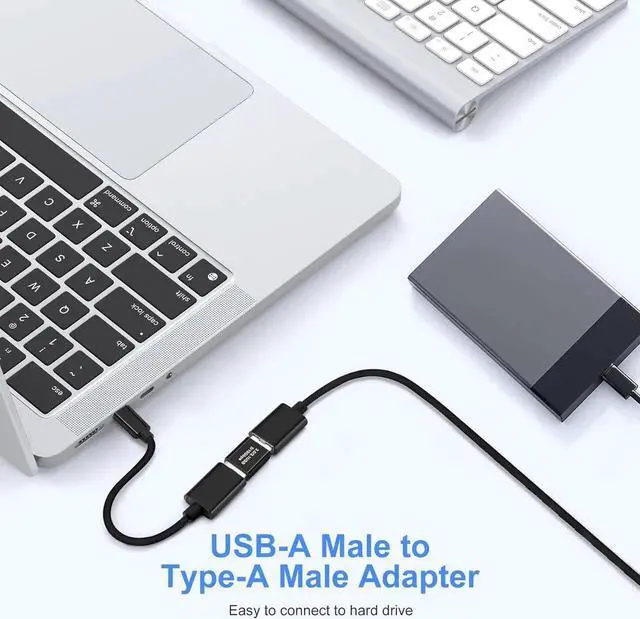 Main image of USB 3.0/3.1 Male to USB 3.0/3.1 Male Adapter (2 Pack) OTG 3.0/3.1 USB A to 3.0/3.1 USB A Adapter USB Connector Connection or Data Cable Extension USB3.0 Expansion Adapter