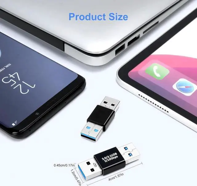 Alt view image 3 of 7 - USB 3.0/3.1 Male to USB 3.0/3.1 Male Adapter (2 Pack) OTG 3.0/3.1 USB A to 3.0/3.1 USB A Adapter USB Connector Connection or Data Cable Extension USB3.0 Expansion Adapter