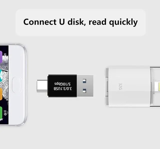 Alt view image 4 of 6 - USB C to USB 3.0 Adapter (4 Pack) Type C Male to USB 3.0 Male Converter Compatible with Mobile Phones Computers Notebook Computers Black