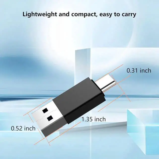 Alt view image 6 of 6 - USB C to USB 3.0 Adapter (4 Pack) Type C Male to USB 3.0 Male Converter Compatible with Mobile Phones Computers Notebook Computers Black