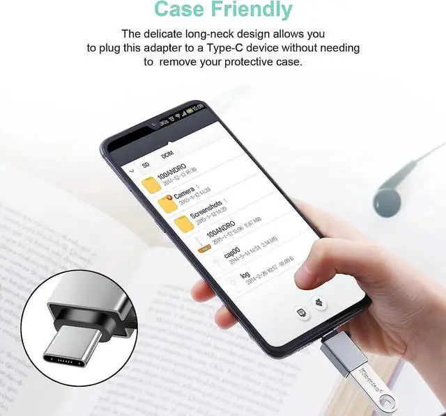 Alt view image 2 of 7 - USBC to USB Adapter 8 Pack USB to USBC-C Adapter USB-C to USB Adapter USB to USBC Adapter USB to USB-C Adapter USB to C Adapter for iPhone 15 14 13 MacBook Pro iPad iMac and More(Grey)