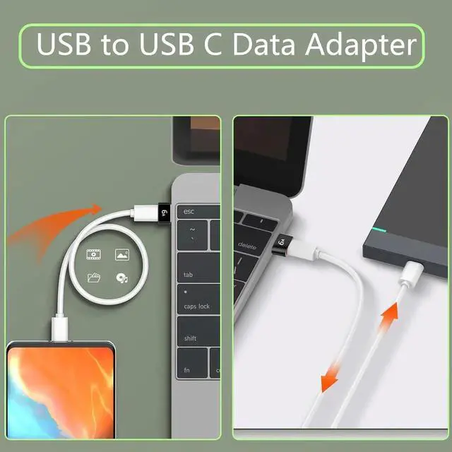 Alt view image 3 of 6 - USB to USB C Adapter 6A Type C Female to USB3.0 A Charger Cable Adapter Converter for Fast Charging & Data-3Pack