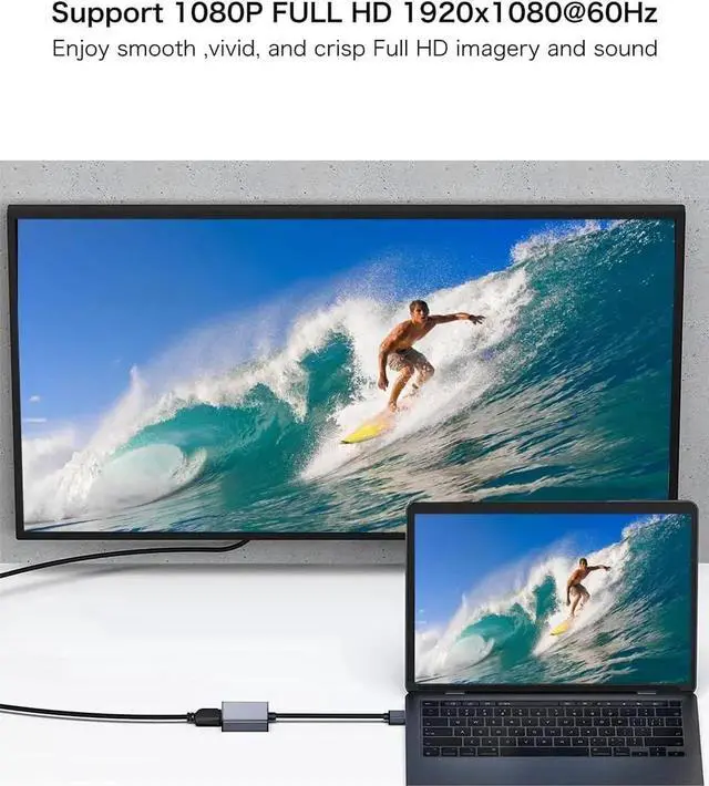 Alt view image 4 of 6 - USB to HDMI Adapter USB 3.0/2.0 to HDMI for Multiple Monitors 1080P Compatible with Windows XP/7/8/10/11 Grey