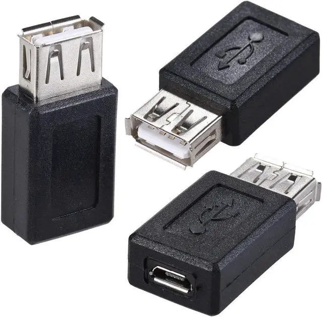 Main image of 3-Pack USB 2.0 A Female to Micro USB Female Adapter Converter Connector Support Data Sync & Charging