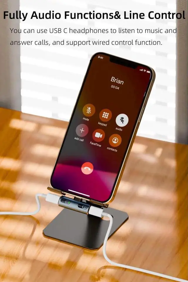 Alt view image 2 of 7 - USB C Splitter with 100W Fast Charging Dual USB C Headphone and Charger Adapter Dongle for iPhone 16/15 Series iPad MacBook Galaxy S24/S23 and More (Grey)