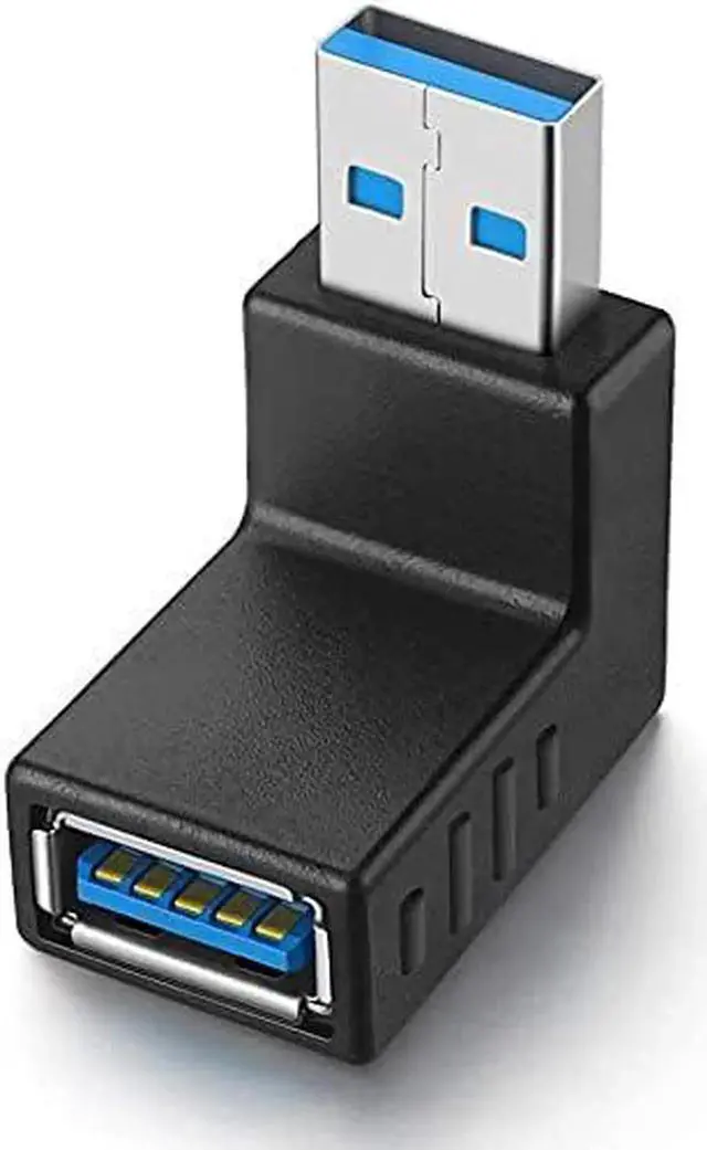 Alt view image 5 of 7 - Super-Speed USB 3.0 Adapter Converter Coupler Connector 90 Degree Male to Female Combo Vertical (Up and Down Angle)