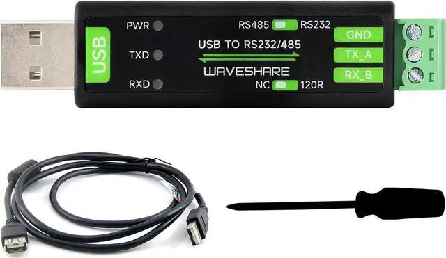 Main image of USB to RS485 or RS232 Serial Converter Adapter Onboard Original FT232RNL Chip built-in self-recovering fuse TVS protection circuit etc. Compatible with Mac Linux Android Win11/10/ 8.1/8/7
