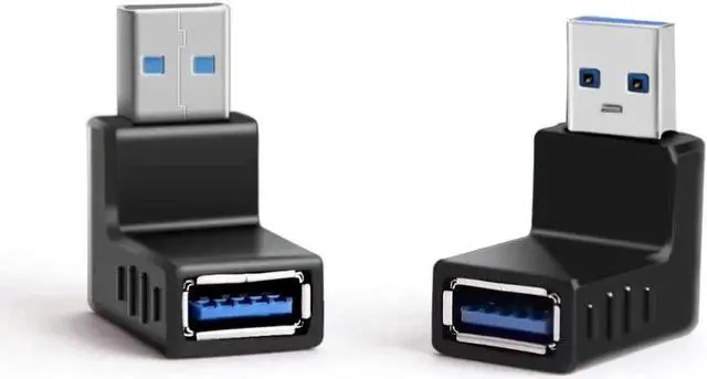 Alt view image 5 of 7 - USB 3.0 Adapter 90 Degree Male to Female Combo Vertical Up and Down Angle Coupler Connector