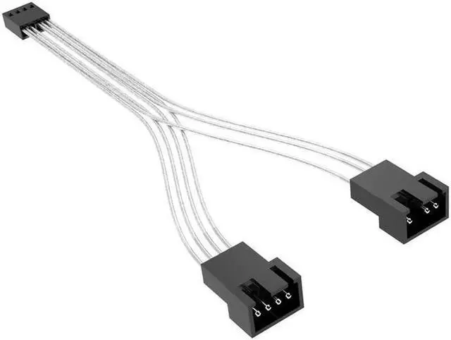 Main image of Desktop Computer Fan CPU PWM Extension Cable 4Pin Extension Cable 2 Silver Plated Copper Wire(1 to2)