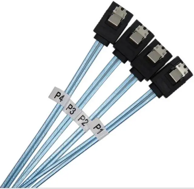 Main image of 2 Kinds SATA III Cable 12Gbps 7pin Female Straight To Straight Angle Female Data Cable with Locking Latch 0.5m 1m Blue(4sata-0.5M)