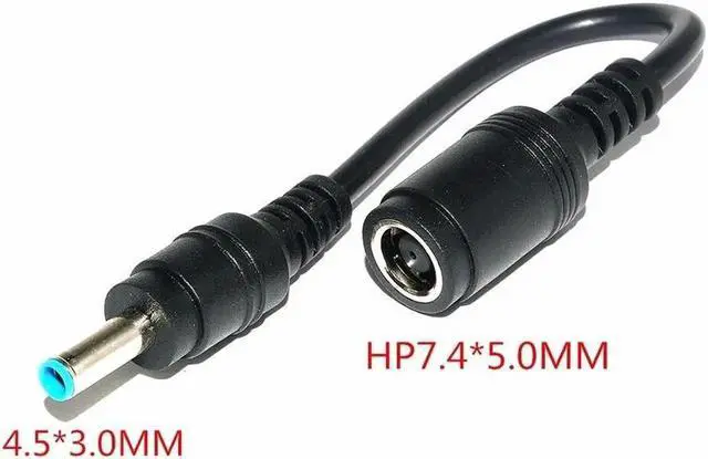 Main image of 7.4x5.0mm To 4.5x3.0mm Tip DC Power Adapter Charger Connector for H-P Laptop Stream Spectre Pavilion Envy Elitebook Split Chrome(Straight)