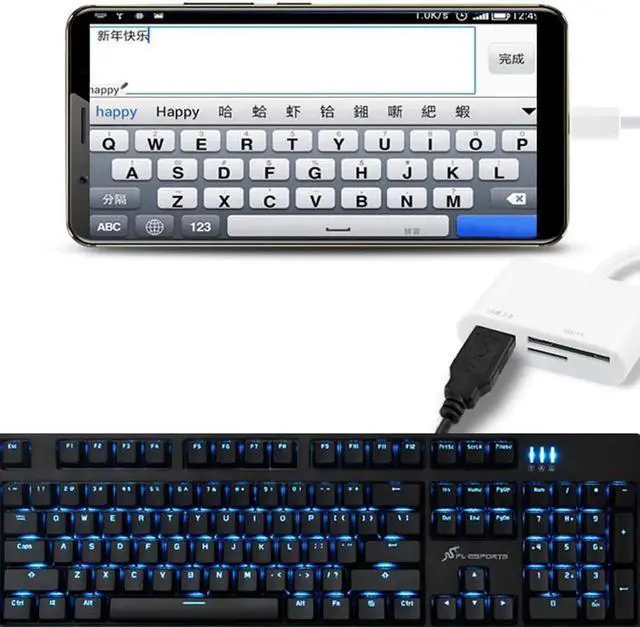 Alt view image 3 of 4 - Port type-c 3 en 1 USB lecteur de carte adaptateur Type C câble SD Micro SD TF caméra connexion pour téléphone portable, avec emballage de vente au détail