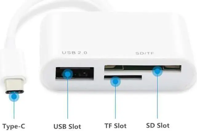 Alt view image 2 of 4 - Port type-c 3 en 1 USB lecteur de carte adaptateur Type C câble SD Micro SD TF caméra connexion pour téléphone portable, avec emballage de vente au détail