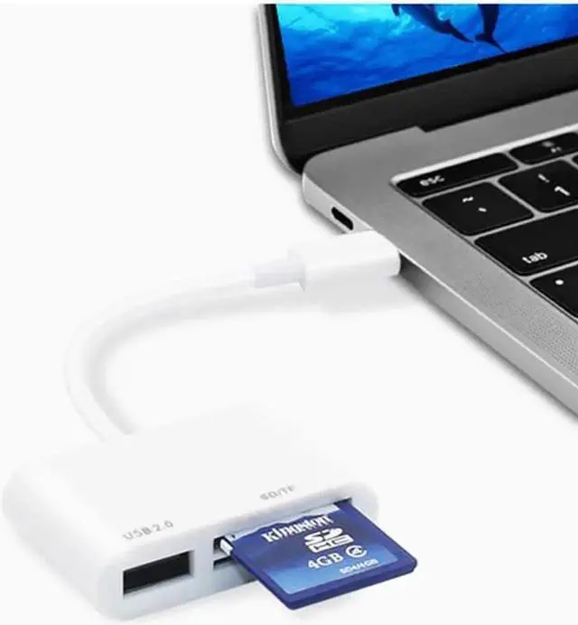 Alt view image 4 of 4 - Port type-c 3 en 1 USB lecteur de carte adaptateur Type C câble SD Micro SD TF caméra connexion pour téléphone portable, avec emballage de vente au détail