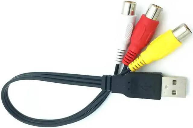 Alt view image 4 of 4 - Adaptateur USB mâle vers RCA femelle de 0.25M, câble convertisseur Audio et vidéo AV A/V, câble USB vers RCA pour HDTV