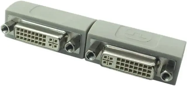 Alt view image 2 of 2 - DVI 24 + 5 coupleurs femelles vers femelles, adaptateur de montage à cloison, plaqué Nickel Beige