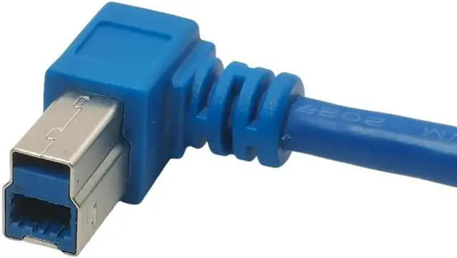 Alt view image 4 of 4 - Câble d'extension USB 3.0 mâle à femelle Type B à angle droit 90 degrés 0.5m