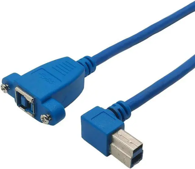 Main image of Câble d'extension USB 3.0 mâle à femelle Type B à angle droit 90 degrés 0.5m