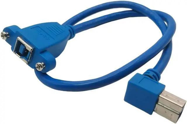 Alt view image 2 of 4 - Câble d'extension USB 3.0 mâle à femelle Type B à angle droit 90 degrés 0.5m