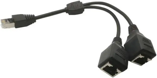 Alt view image 2 of 2 - Câble de réseau Ethernet LAN avec 1 prise mâle vers 2 femelles, adaptateur Y facile et stable, RJ45, transmission en Cat5e, Cat5, Cat6