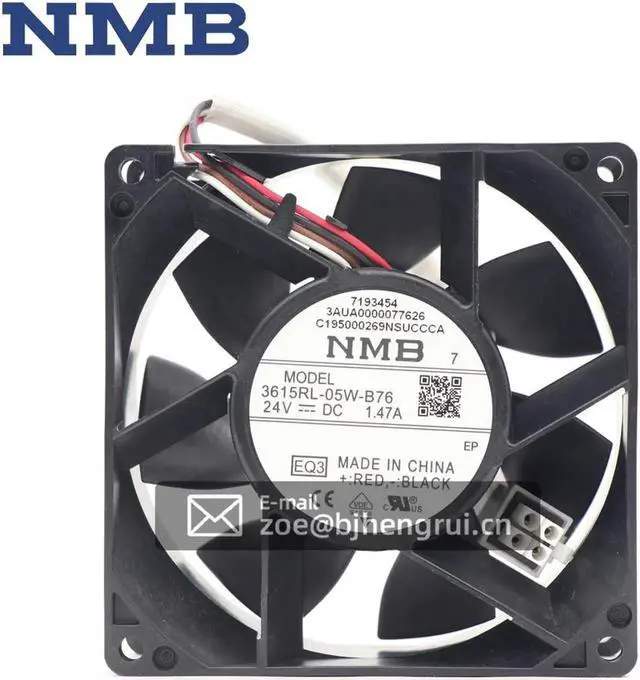 Alt view image 6 of 6 - Original New NMB 3615RL-05W-B76 DC 24V 1.47A 90X90X38mm ABB Inverter Cooling Fan ACS880