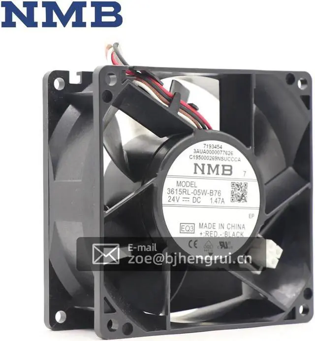 Alt view image 5 of 6 - Original New NMB 3615RL-05W-B76 DC 24V 1.47A 90X90X38mm ABB Inverter Cooling Fan ACS880