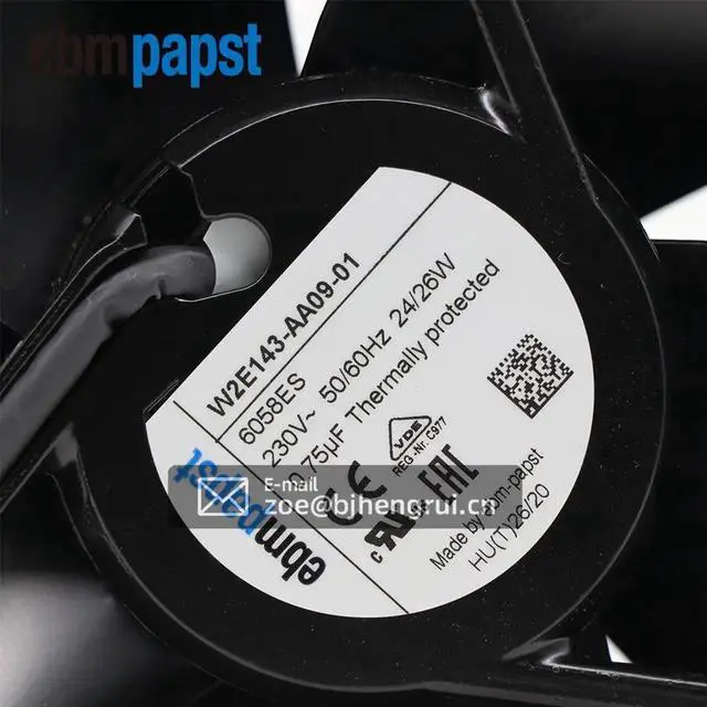Alt view image 4 of 7 - Original New ebm-papst Fan W2E143-AA09-01 230V 440m³/h 3300rpm 6058ES 171.5 x 51mm High Temperature Resistance Fans