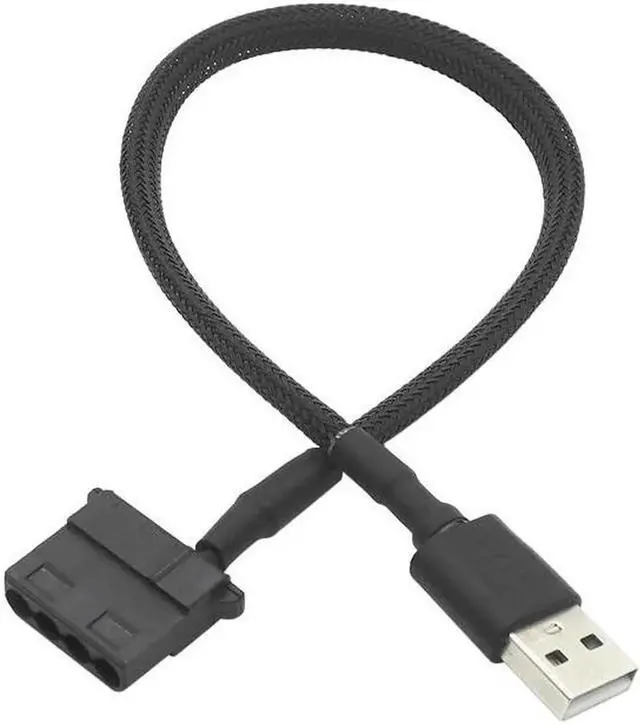 Main image of 5v large 4Pin Fan To USB Adapter Cables 4Pin Computer PC Power Cable Connector PVC Connect Computer Components Nylon mesh(USB to 4pin 30cm)