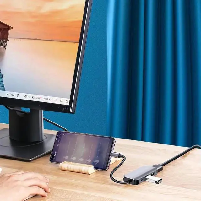 Alt view image 3 of 5 - USB C to HDMI-compatible vga Hub Adapter USB-C Dock with USB 3.0 for MacBook Pro Accessories Type C 3.3 SplitterLength: Other (standard)
Color: Other (2 in i (no USB PD))