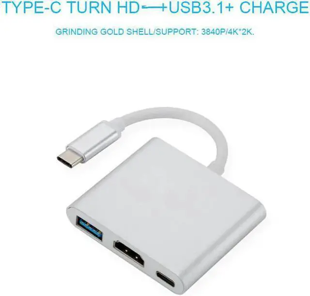 Main image of USB 3.1 Type-C Hub To HDMI-compatible 4K Thunderbolt 3 USB C with Usb3.3 TF SD Reader Slot PD for MacBook Pro/Air/Huawei MateColor: Red (3 in hub silver)