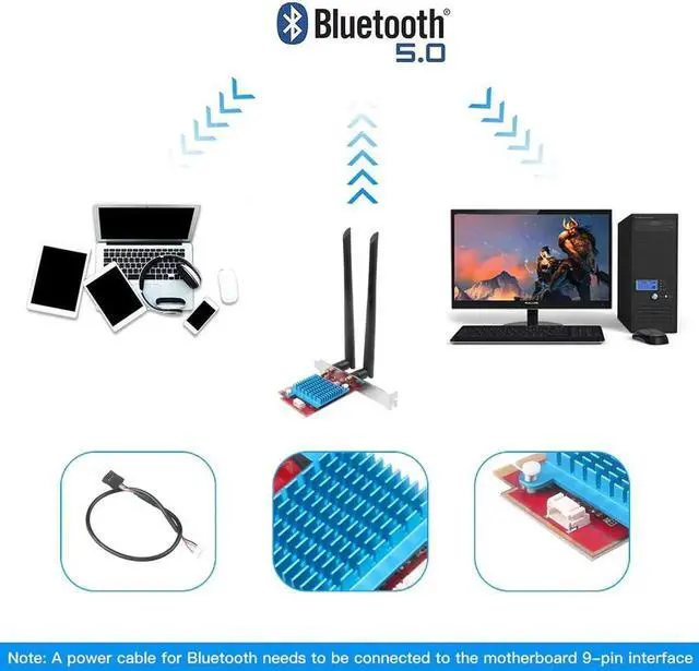 Alt view image 2 of 5 - 6 AX200 Pro Wireless Adapter Dual Band 2.4Gbps PCIe Wifi Card AX200 Gigabit Network Card 802.11AX Bluetooth 5.0
