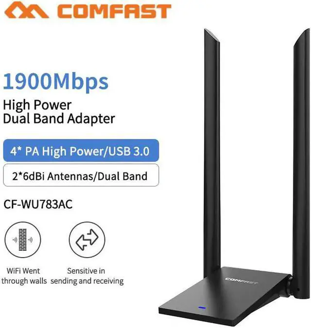 Main image of High Power CF-WU783AC USB3.0 Wifi Adapter 1900Mbps Wi fi Adapter 5Ghz Antenna 2*6dbi USB AC Ethernet PC Wi-Fi Adapter Lan Dongle