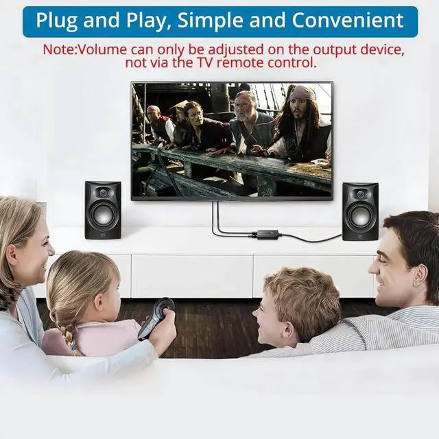 Alt view image 4 of 7 - 192kHz DAC Digital-to-Analog Audio Converter 7ft/2.1m Digital Audio Optical to RCA Male Cable for HDTV, DVD, Blu-ray Players and Game Consoles