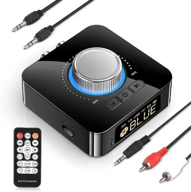 Main image of 2-in-1 Bluetooth 5.0 Transmitter Receiver, Mini Wireless Bluetooth Jack Adapter 3.5mm AUX/RCA/TF/USB, Bluetooth Adapter for TV/Home/Car/PC/Headphones/Speakers