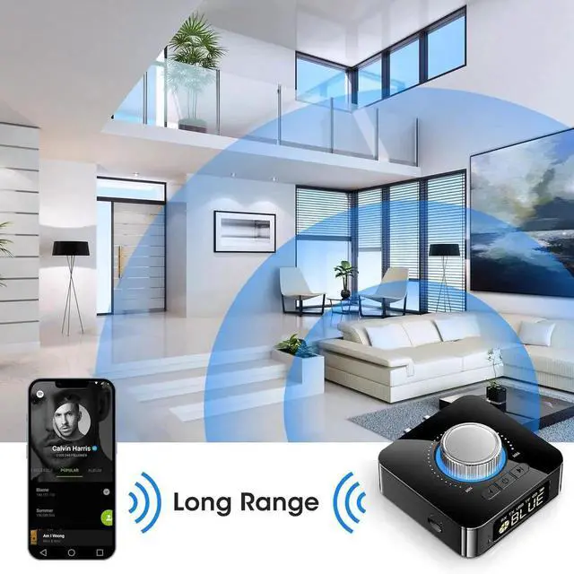 Alt view image 3 of 7 - 2-in-1 Bluetooth 5.0 Transmitter Receiver, Mini Wireless Bluetooth Jack Adapter 3.5mm AUX/RCA/TF/USB, Bluetooth Adapter for TV/Home/Car/PC/Headphones/Speakers