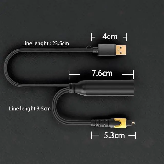 Alt view image 4 of 7 - Digital Optical to 3.5mm Audio Converter - Toslink SPDIF to 3.5mm Auxiliary Adapter for Samsung, Sony, LG TVs, Game Consoles, Sound Systems [No Built-in DAC]
