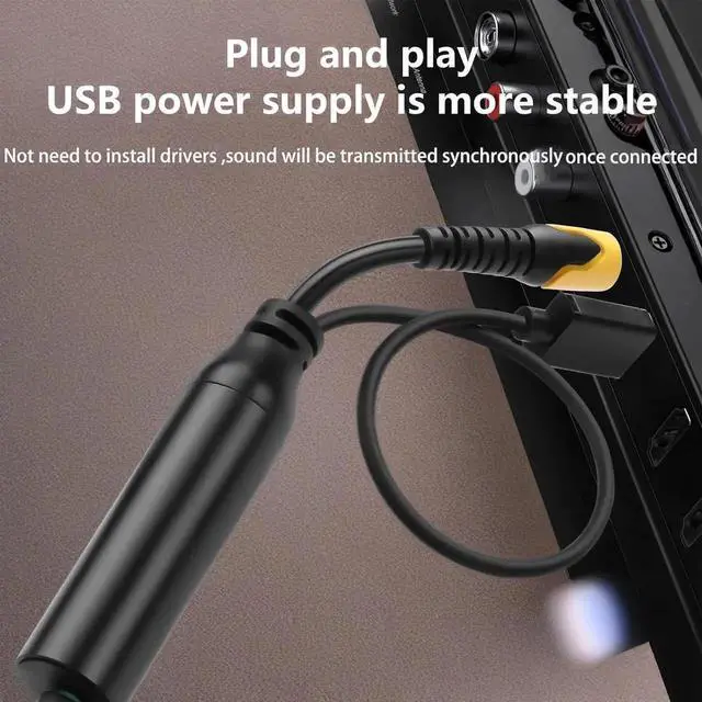 Alt view image 7 of 7 - Digital Optical to 3.5mm Audio Converter - Toslink SPDIF to 3.5mm Auxiliary Adapter for Samsung, Sony, LG TVs, Game Consoles, Sound Systems [No Built-in DAC]