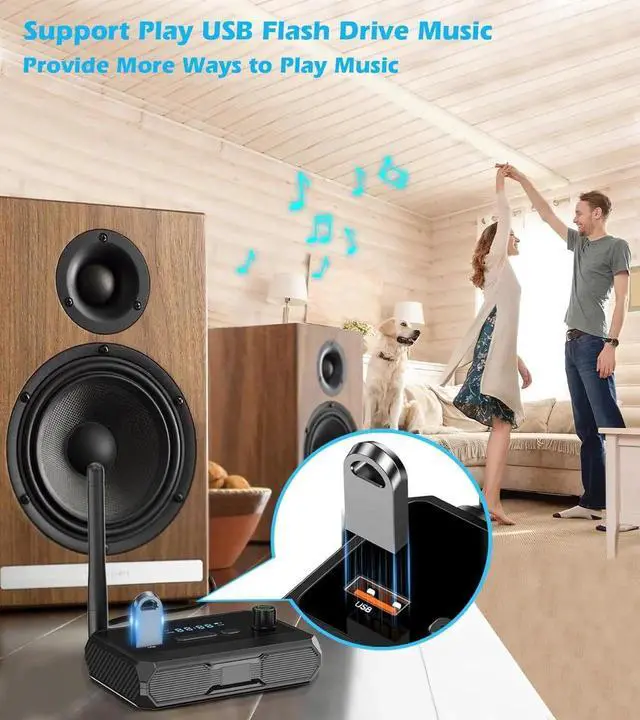 Alt view image 4 of 7 - Bluetooth 5.3 Receiver for Home Stereo, Optical Low Latency and High Definition Music Audio Bluetooth to RCA Adapter for Stereo/Speakers/Wired Speakers/Home Music Streaming Stereo System with AUX/USB