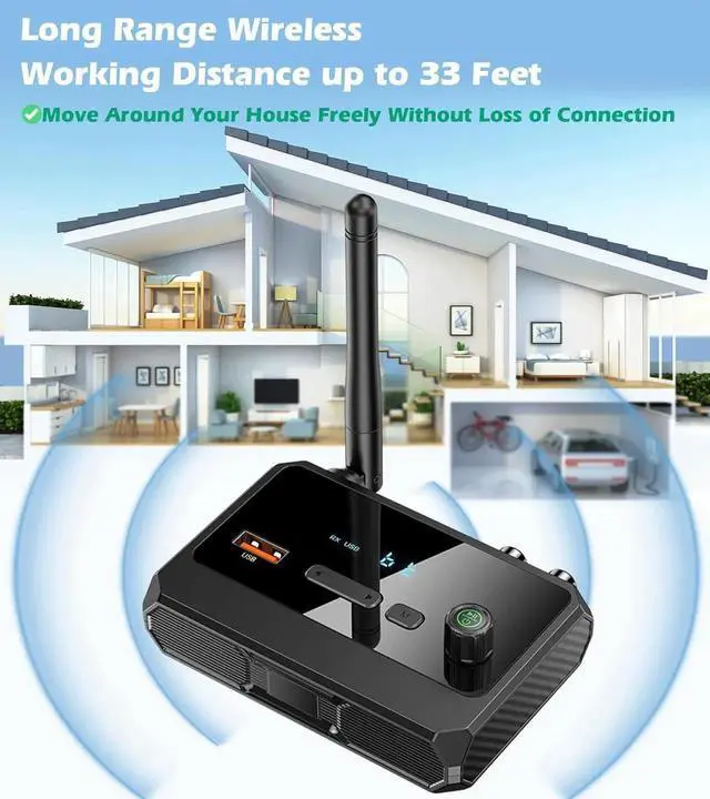 Alt view image 7 of 7 - Bluetooth 5.3 Receiver for Home Stereo, Optical Low Latency and High Definition Music Audio Bluetooth to RCA Adapter for Stereo/Speakers/Wired Speakers/Home Music Streaming Stereo System with AUX/USB