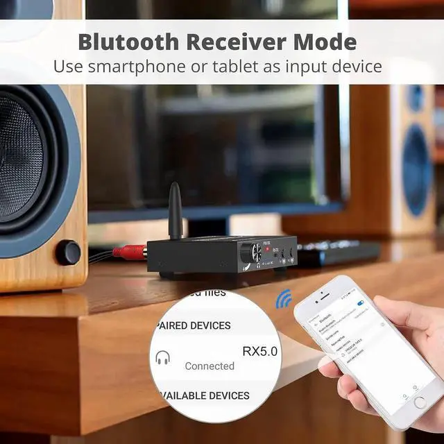 Alt view image 4 of 7 - 192KHz DAC Bluetooth 5.0 Transmitter and Receiver, aptX HD and Low Latency Audio Adapter, Optical Coaxial to RCA L/R 3.5mm Jack Digital to Analog Converter for TV, Speakers, Headphones