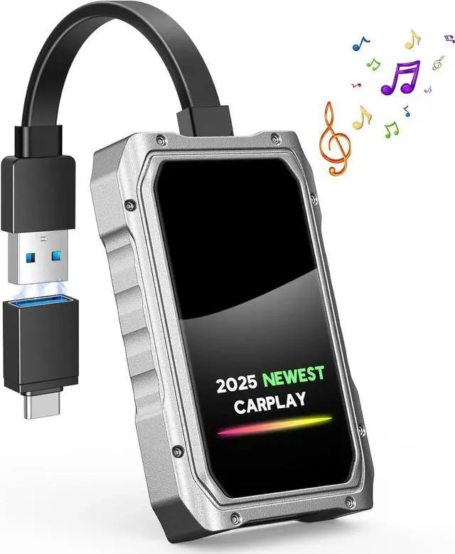 Main image of 2025 Upgraded Wireless CarPlay Adapter for iPhone, Fastest and Stable 5G WiFi and 5.4 Bluetooth Apple CarPlay Dongle with RGB Lights, Compatible with iPhone 8+, Android Auto, 2017 Cars