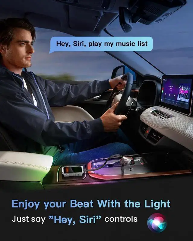 Alt view image 7 of 7 - 2025 Upgraded Wireless CarPlay Adapter for iPhone, Fastest and Stable 5G WiFi and 5.4 Bluetooth Apple CarPlay Dongle with RGB Lights, Compatible with iPhone 8+, Android Auto, 2017 Cars