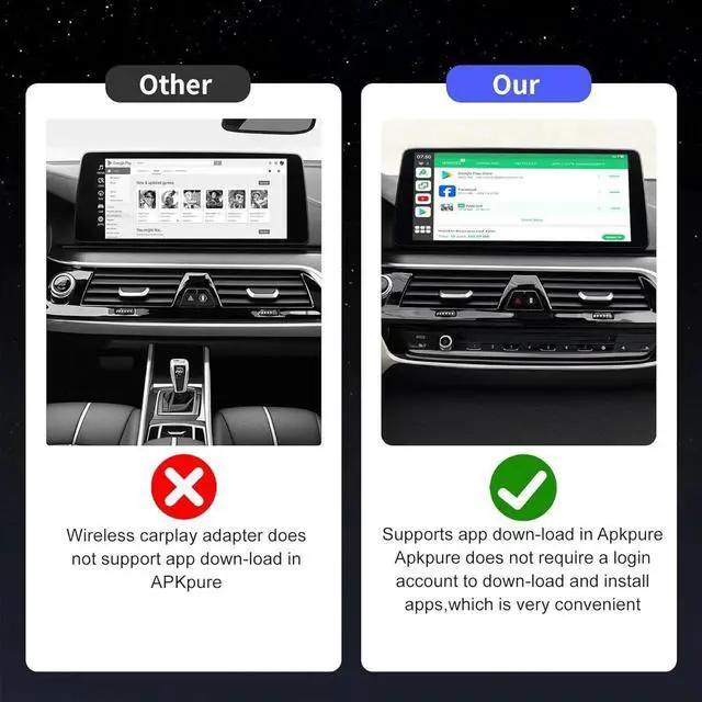 Alt view image 6 of 7 - Magic Carplay Ai Box 2.0 Max, Support Netflix/YouTube/Hulu/Tiktok/TF card etc., Qualcomm Multi-core Wireless Carplay and Android Car Adapter for OEM Wired Carplay Car